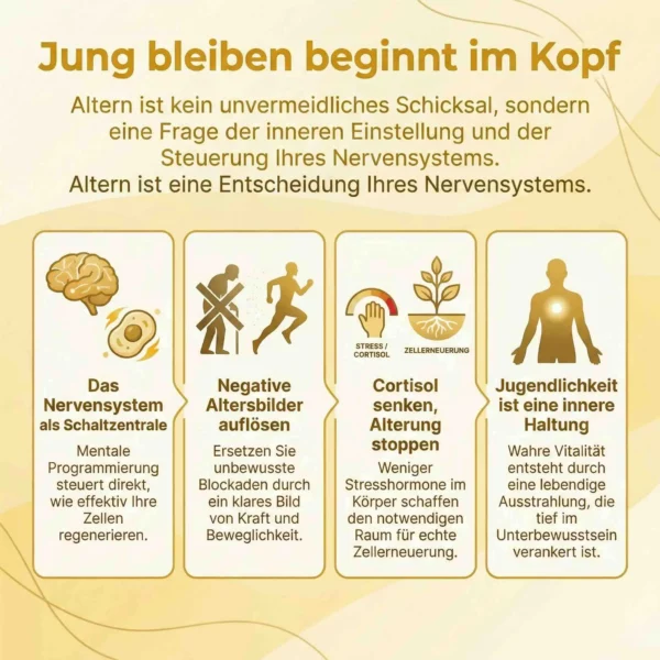 Infografik von Dr. Dieter Eisfeld über die Kraft der therapeutischen Audio-Hypnose für gesundes Altern, Neuroplastizität und Regeneration.