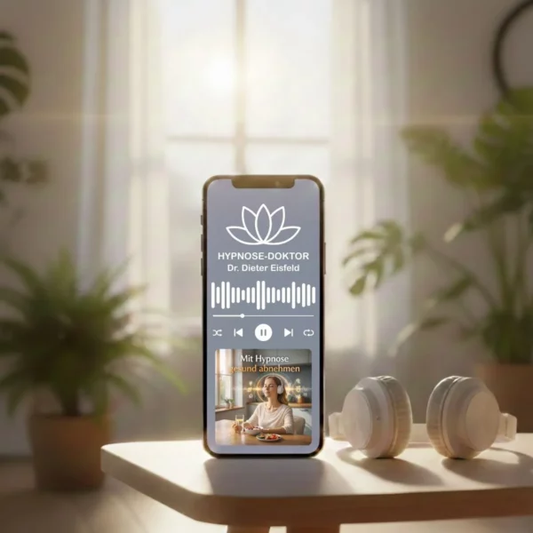 Digitales Produkt-Mockup des Audio-Programms für natürliche Gewichtsreduktion.