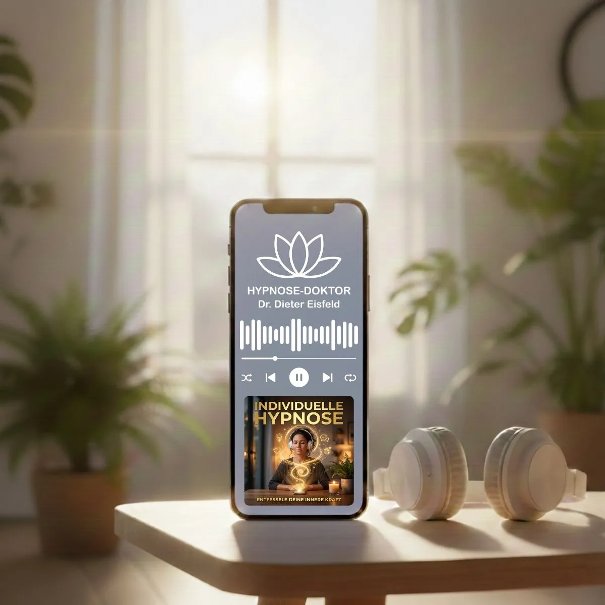 Digitales Mockup einer personalisierten Facharzt-Therapie auf einem Smartphone.